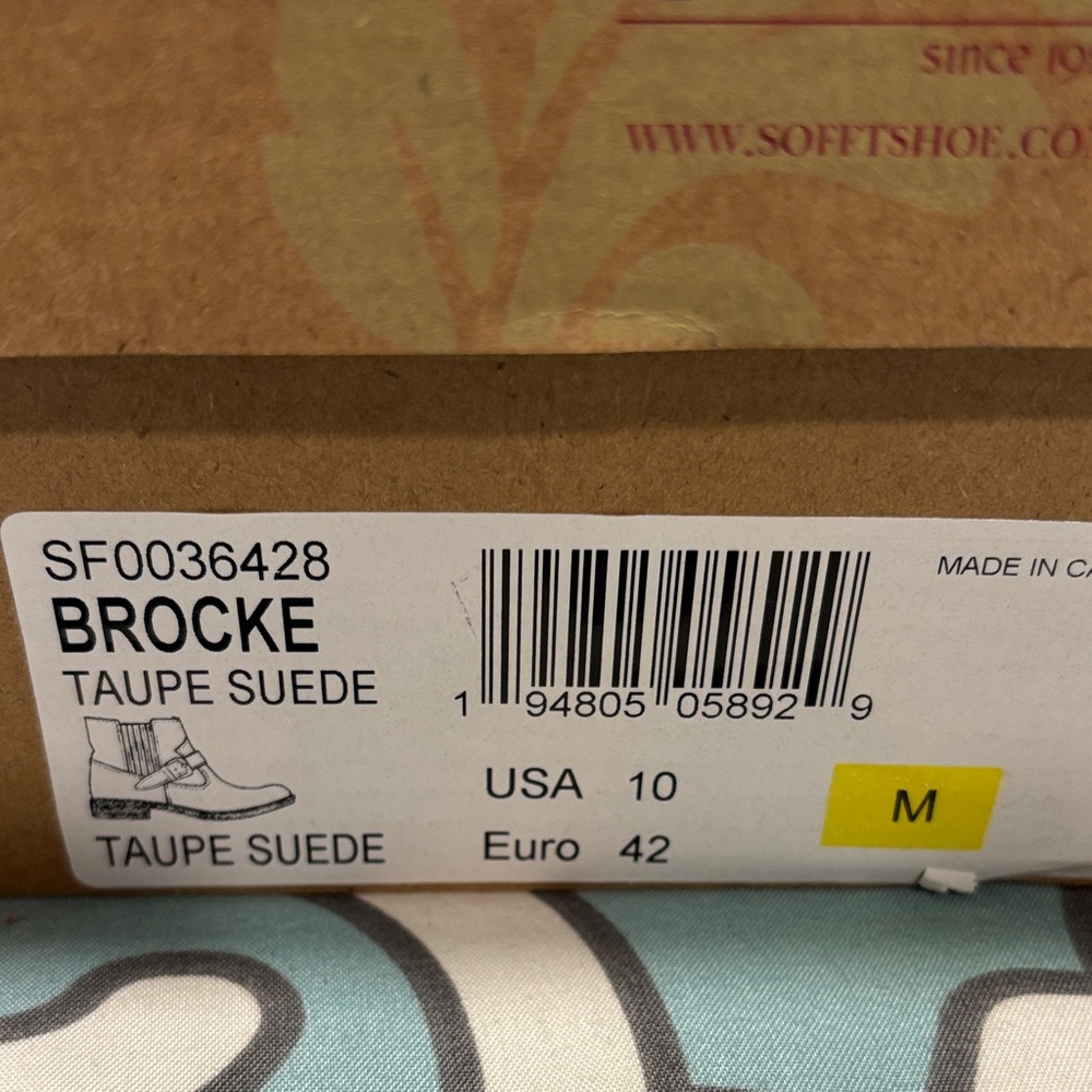 Sofft Brocke Women's Taupe Suede Ankle Boots - Picture 2 of 10
